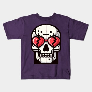 Anti Valentine’s Skull - Broken heart shaped glasses Kids T-Shirt